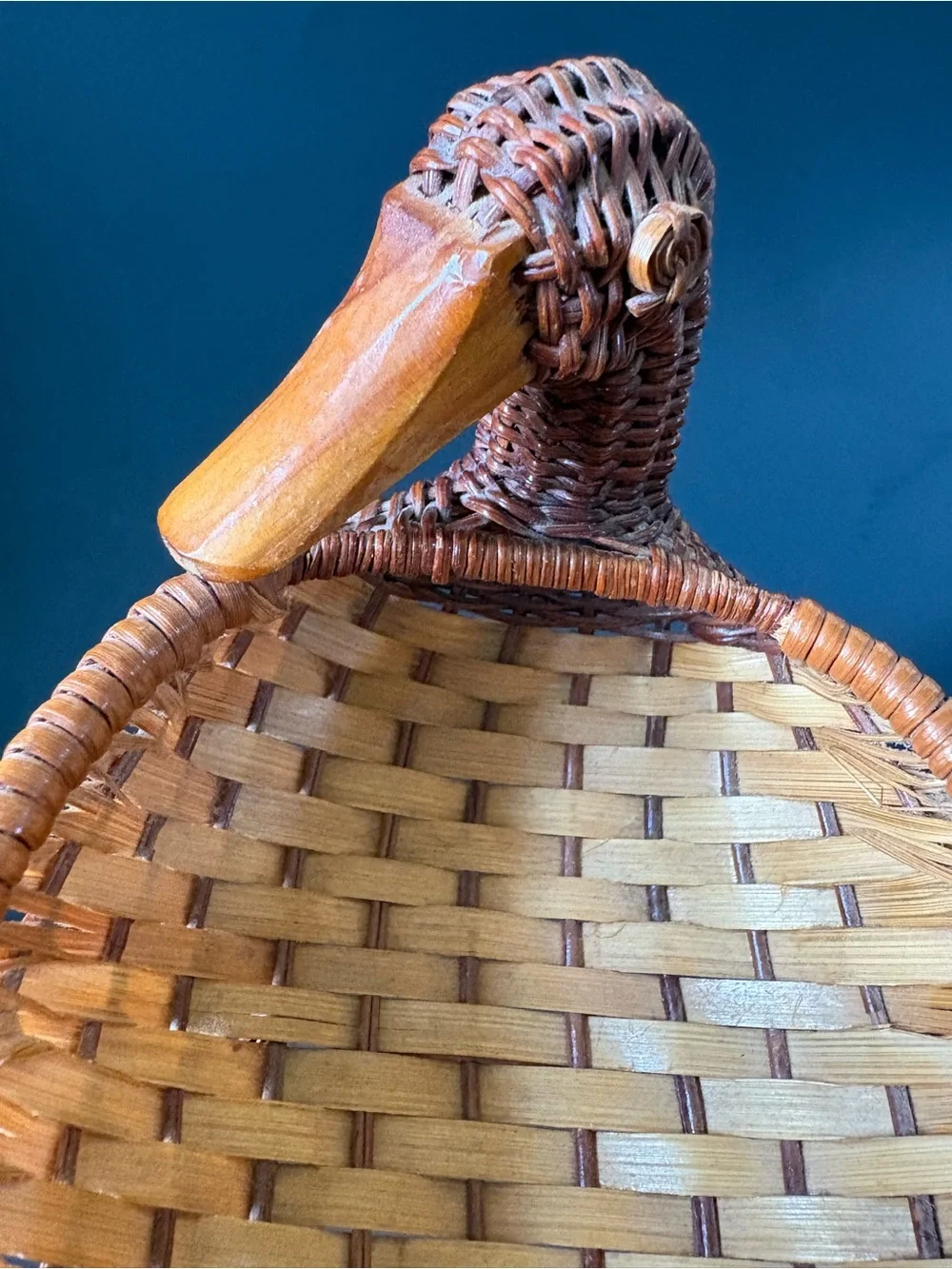 Handwoven Wicker Basket - Dark and Honey Brown